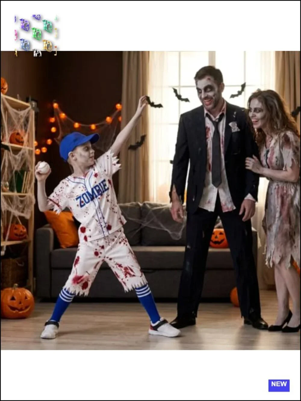 Zombie Baseball Player Halloween Costume for Kids
